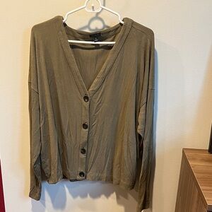 Ann Taylor olive green Button-Down Shirt